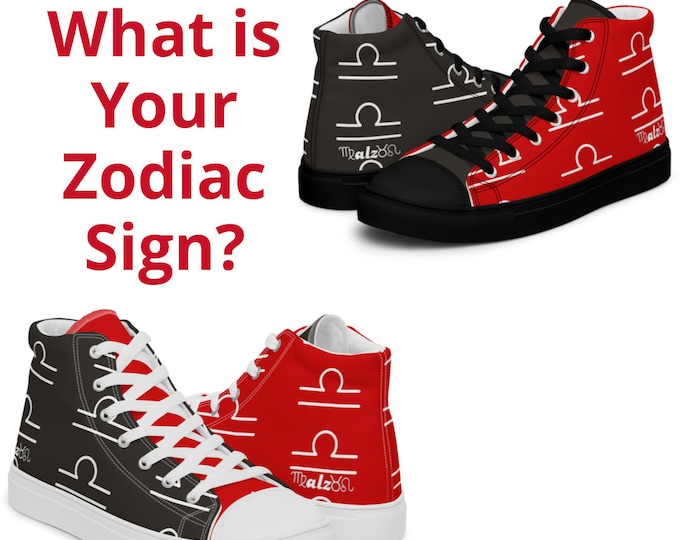 Tampa Bay Buccaneers Zodiac Sign Shoes l Adult Gym Sneakers l Astrology Hightops l Custom High Top Canvas Shoe l Pattern Gift Football Kicks
