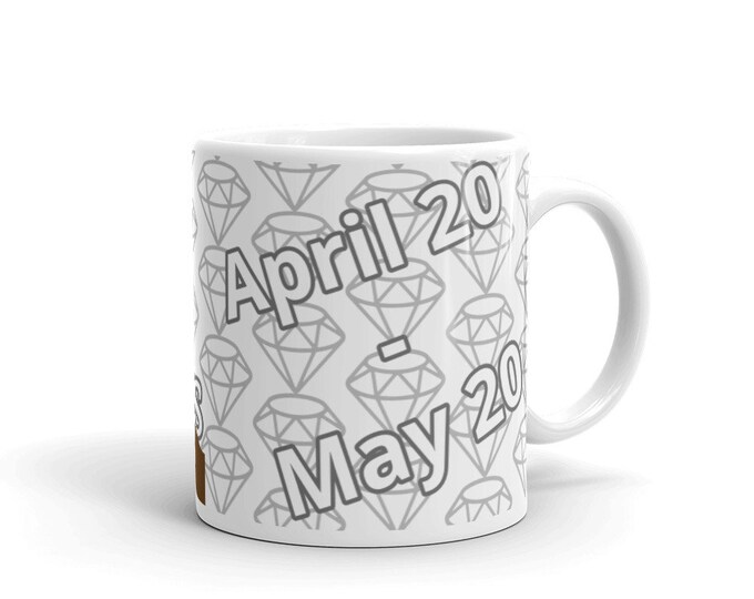 Taurus Diamond Custom Birthday Mug Gift Birthstone