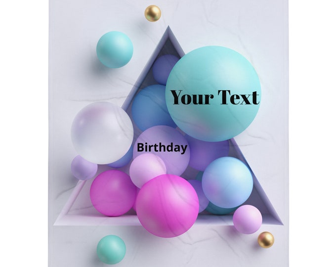 Personalized Birthday Balloons Throw Blanket