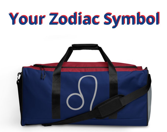 New York Giants Duffle bag l Zodiac Sign l Astrology Travel Gym Luggage l Astrological Gift l Adult Sports l NFL Colors l NFC East l Weekend