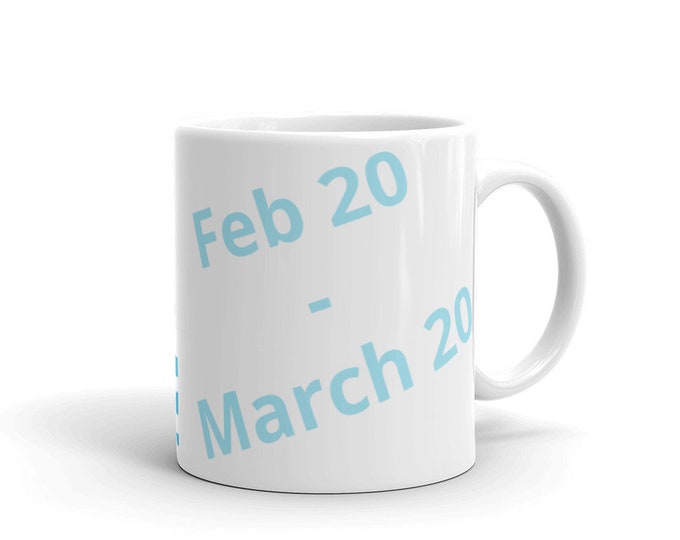 Pisces Aquamarine Custom Birthday Mug Gift Birthstone