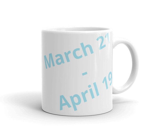 Aries Aquamarine Custom Birthday Mug Gift Birthstone