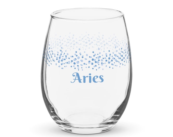 Zodiac Snow Stemless Wine Glass l Zodiac Sign Wine Glass | Perfect Birthday Present | Wine Lover's Gift | Novelty l 15 oz