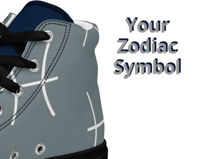 Dallas Cowboys l NFC East l Zodiac Sign Shoe | Adult Gym Sneakers | Custom High Top Canvas Shoe | Pattern Gift | Astrological Football Kicks