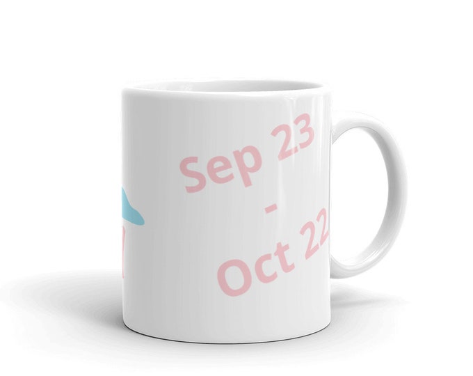 Libra Pink Tourmaline Custom Birthday Mug Gift Birthstone
