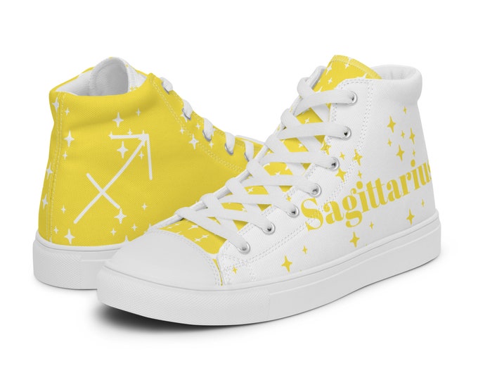 Sagittarius Topaz Men’s High Top Canvas Shoes