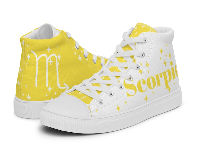Scorpio Topaz Men’s High Top Canvas Shoes