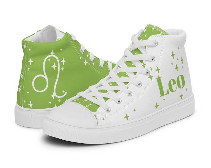 Leo Peridot Men’s High Top Canvas Shoes
