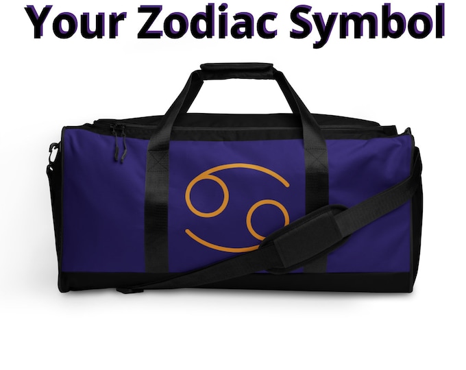 Baltimore Ravens Zodiac Sign Bag Astrology Travel l Gym Luggage l Astrological Gift l Adult Sports Bag l NFL Workout l Custom Weekender Gift