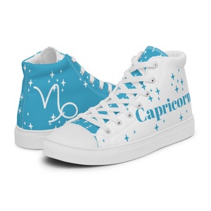 Capricorn Blue Topaz Men’s high top canvas shoes