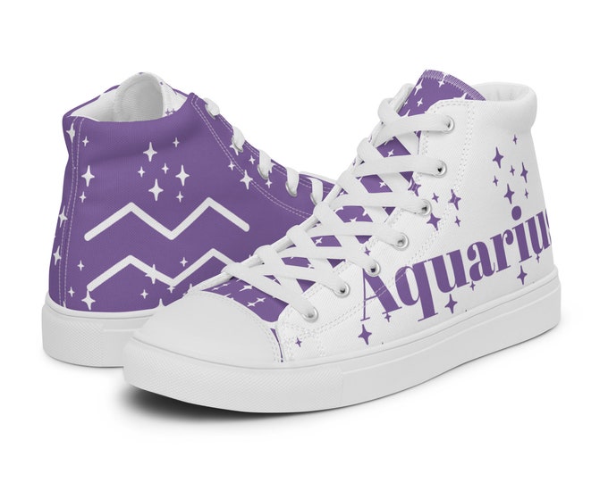 Aquarius Amethyst Men’s High Top Canvas Shoes