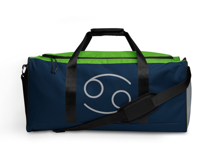 Seattle Seahawks Custom Zodiac Sign Duffle Bag l Astrology Travel l Gym Luggage l Astrological Gift l Adult Sports Bag l NFL Workout Weekend