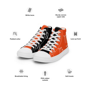 Cincinnati Bengals Zodiac Sign Shoes l Adult Gym Sneakers l Astrology Hightops l Custom High Top Canvas Shoe l Pattern Gift l Football Kicks