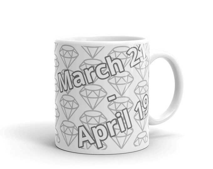 Aries Diamond Custom Birthday Mug Gift Birthstone