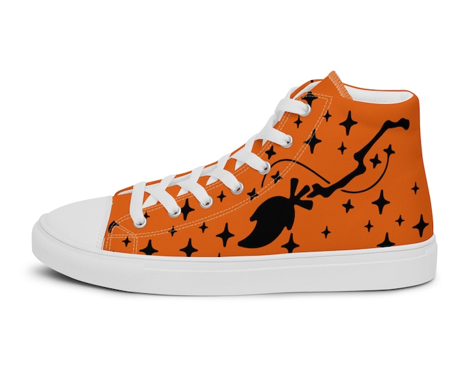 Halloween Broomstick Men’s high top canvas shoes