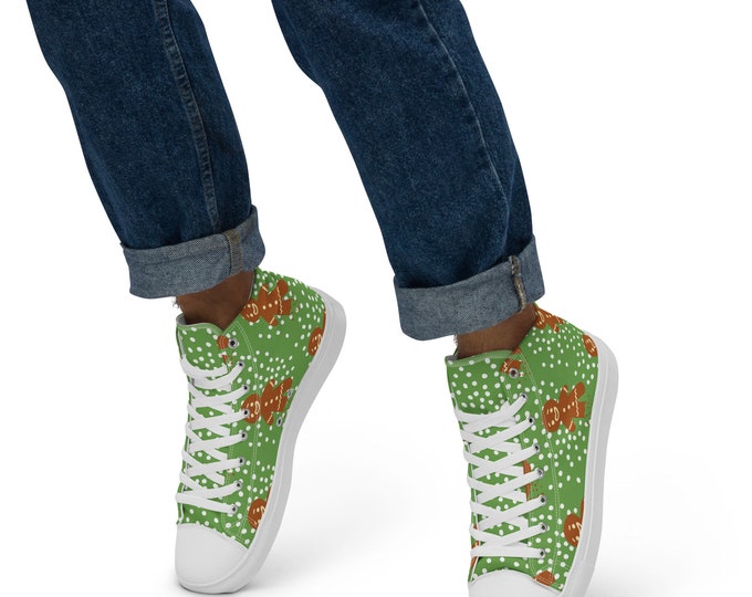 Gingerbread Men’s high top canvas shoes