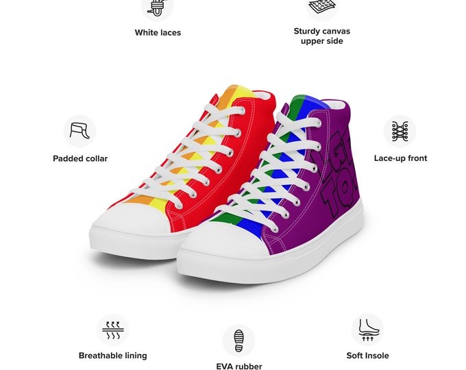 LGBTQ Men’s High Top Canvas Shoes