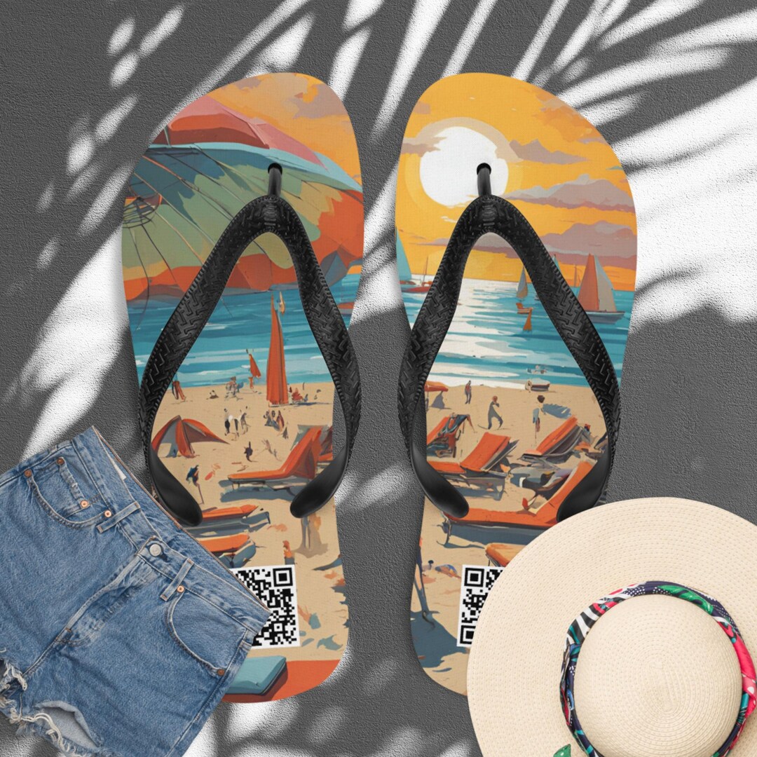 Beach / Sunset / Lawn Chair / Flip-flops - Etsy