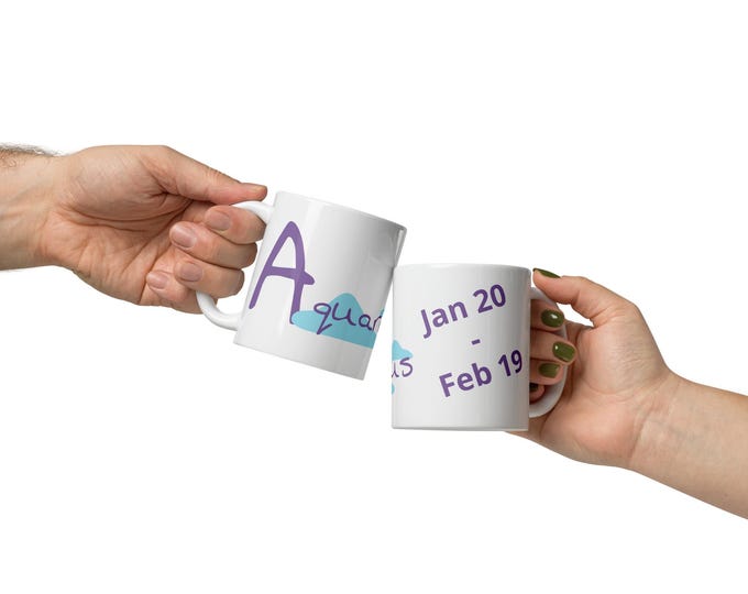 Aquarius Amethyst Custom Birthday Mug Gift Birthstone
