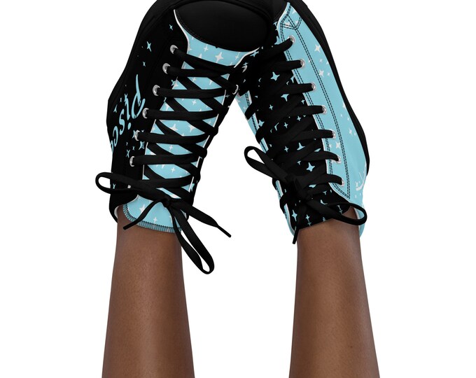 Pisces Aquamarine Women’s High Top Canvas Shoes