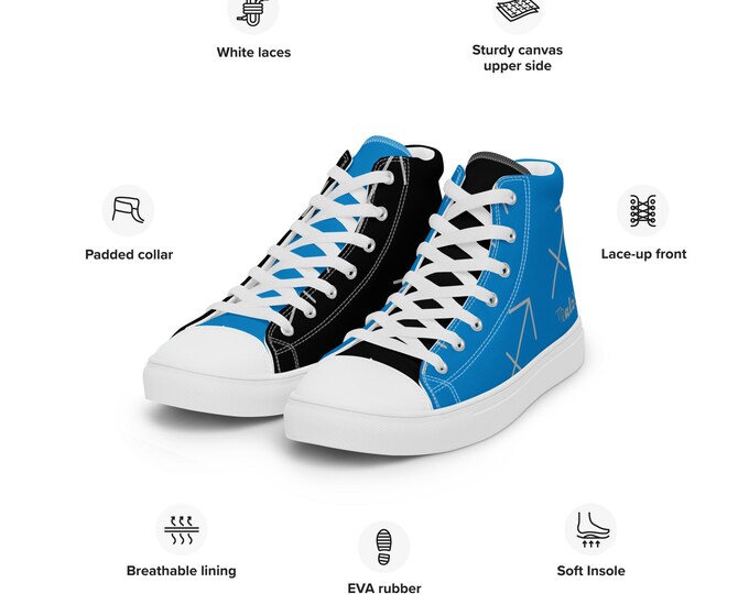 Carolina Panthers Zodiac Sign Shoes l Adult Gym Sneakers l Astrology Hightops l Custom High Top Canvas Shoe l Pattern Gift l Football Kicks