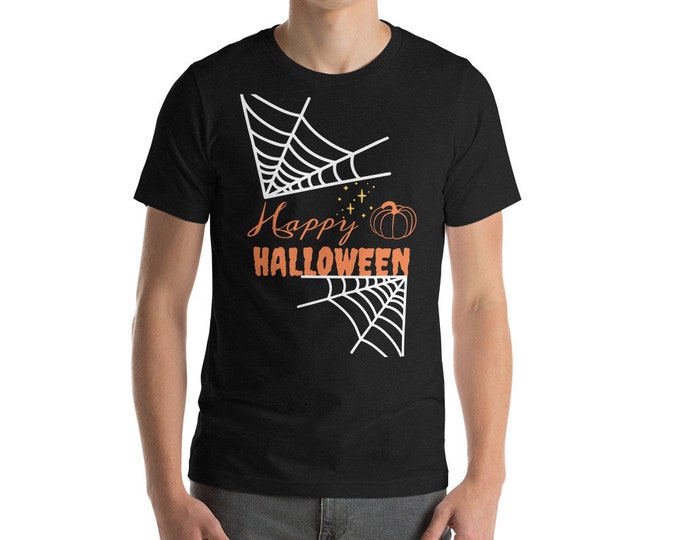 Happy Halloween Spiderweb Pumpkin Unisex t-shirt