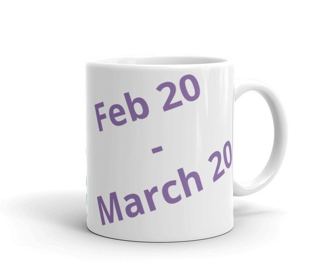 Pisces Amethyst Custom Birthday Mug Gift Birthstone