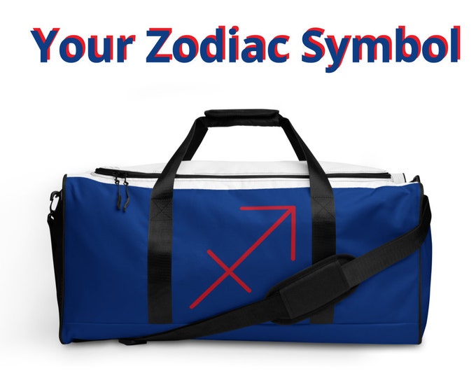 Buffalo Bills Custom Zodiac Sign Duffle Bag l Astrology Travel l Gym Luggage l Astrological Gift l Adult Sports l NFL Workout l AFC East