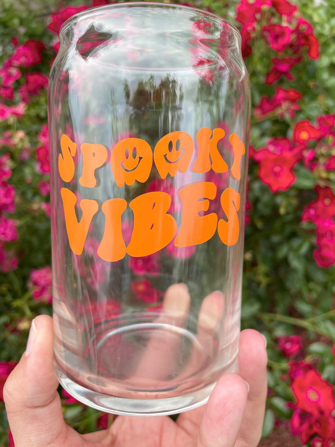 Spooky Vibes Iced Coffee Glass Halloween Coffee Cup Glass Etsy