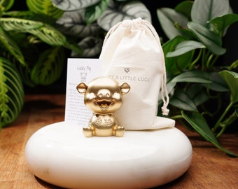 Gold Concrete Lucky Pig : For Good Luck, Wealth, and Happiness