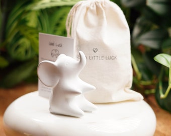 White Concrete Good Luck Elephant: For Wealth and Luck