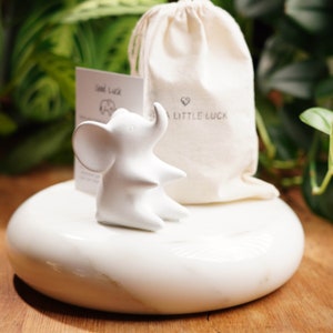 White Concrete Good Luck Elephant: For Wealth and Luck