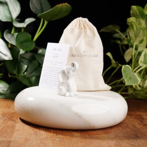 White Concrete Lucky Elephant : For Wealth and Good Luck
