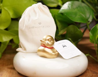 Gold Concrete Lucky Duck: Handmade Jeep Ducking Gift
