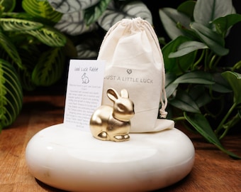 Gold Concrete Lucky Rabbit: Handmade Good Luck Charm