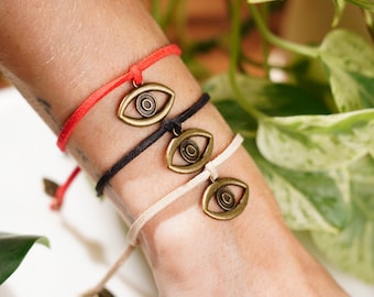 Evil Eye Bracelet For Protection | Wish Bracelet | Good Luck Bracelet | Red String Bracelet | Adjustable String Bracelet | Good Luck Gift