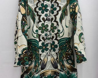 Woven Green Hummingbird Ladies Coat