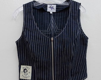 Pinstripe Selvedge Denim Western Vest