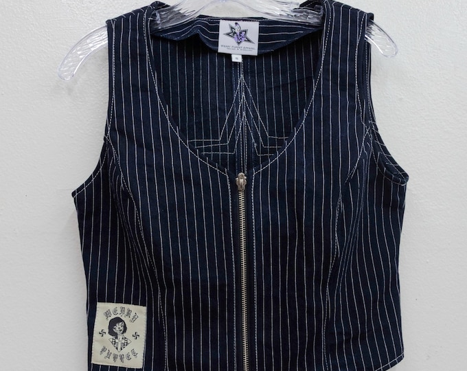 Pinstripe Selvedge Denim Western Vest
