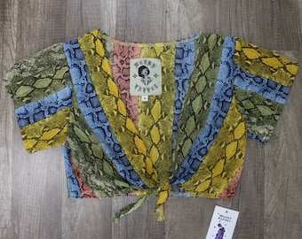 70s Snake Pattern Crop