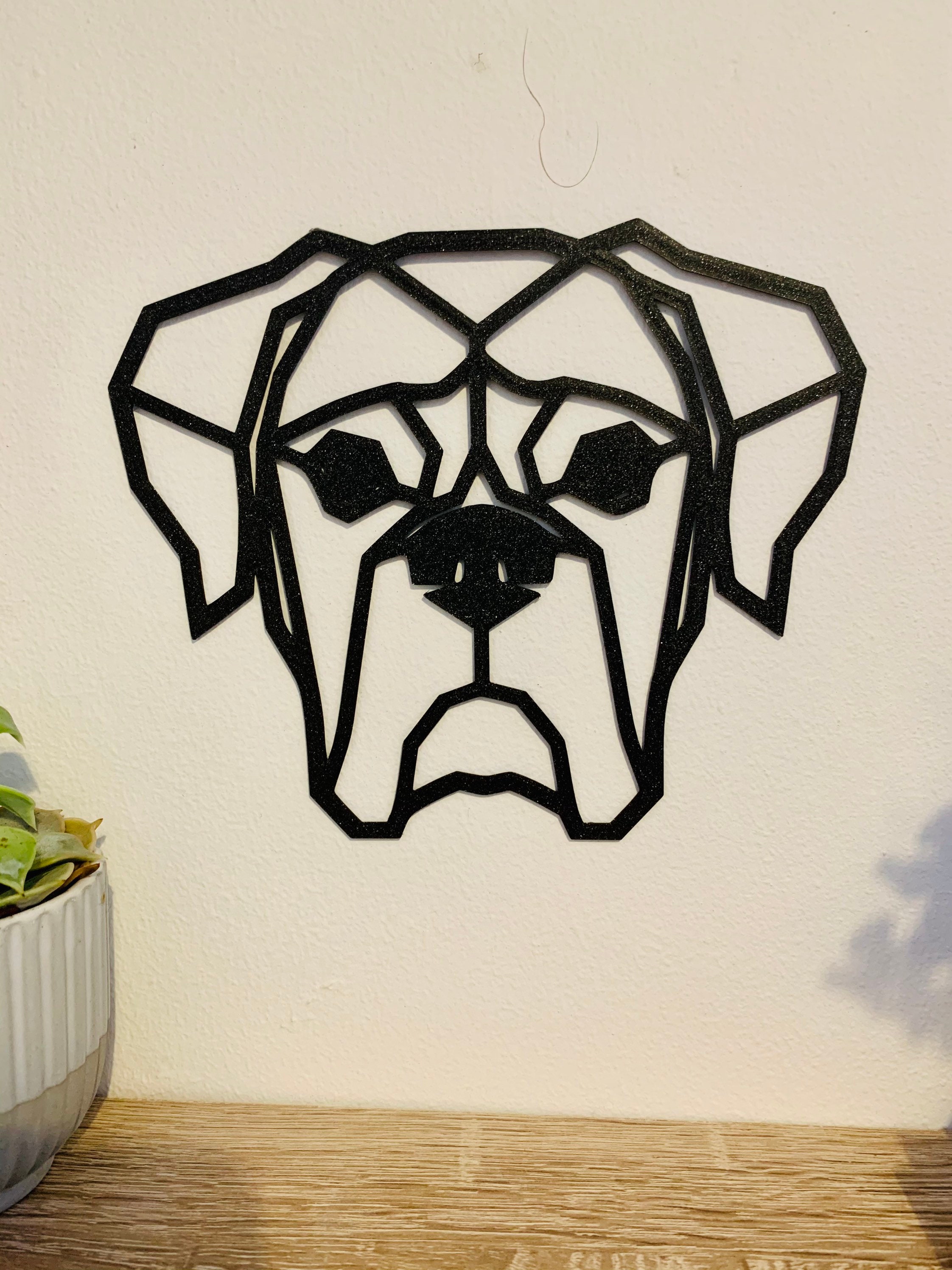 Boxer Hund geometrisch 3D gedruckte Wandkunst. Etsy