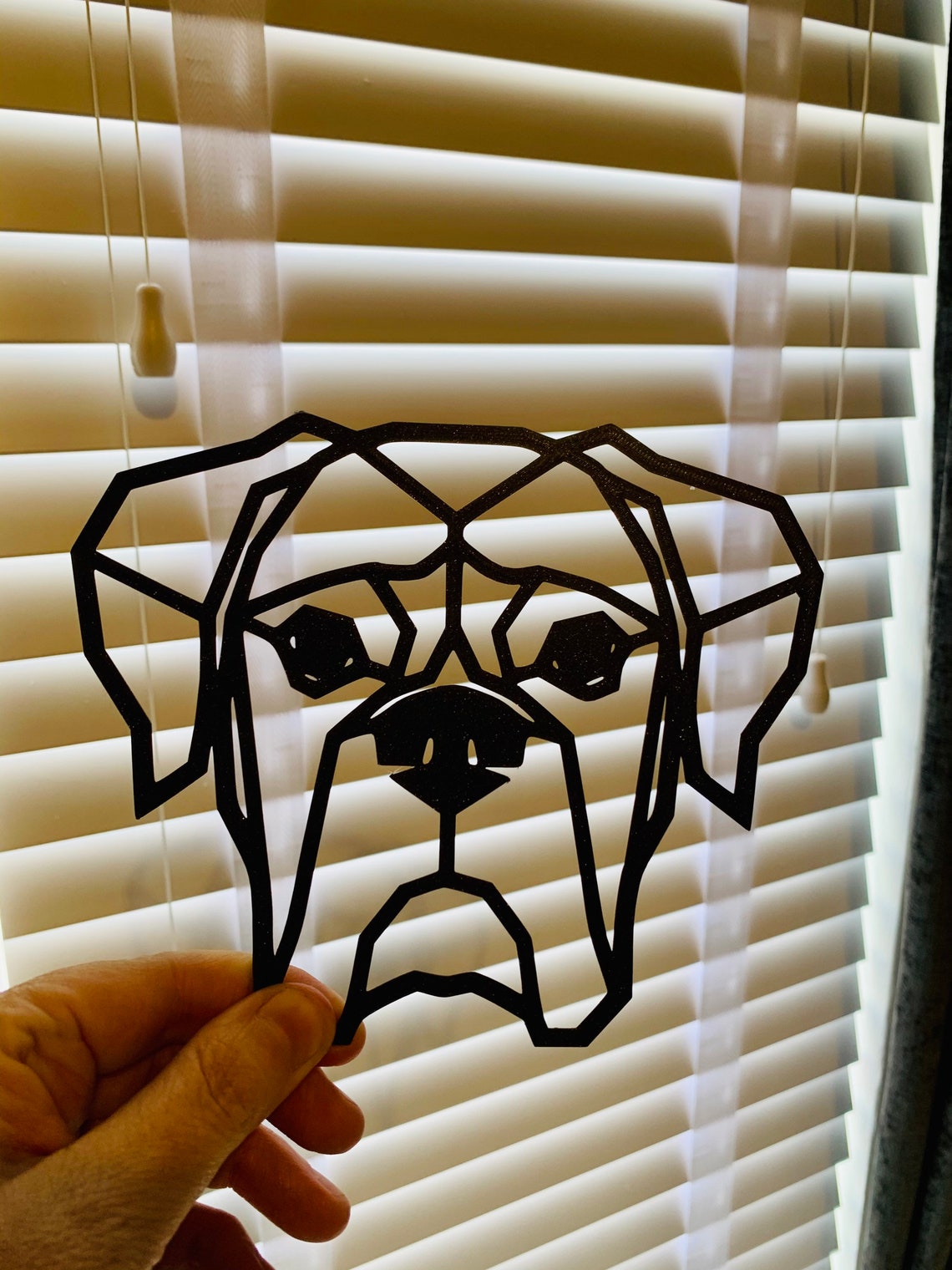 Boxer Hund geometrisch 3D gedruckte Wandkunst. Etsy