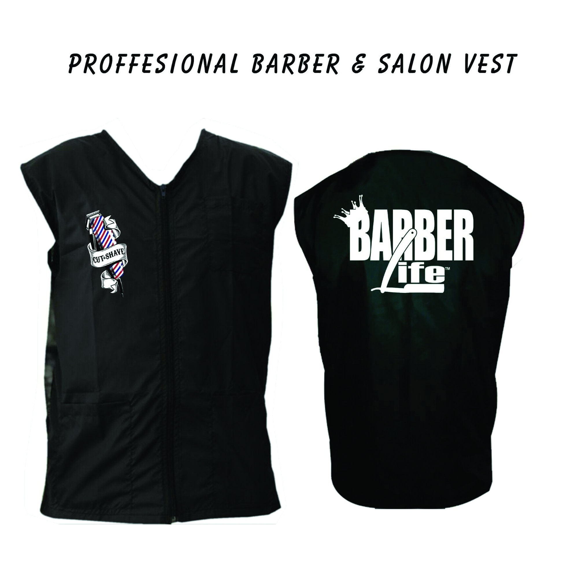 Barber vestBarber jacketbarber stylist vestBlack vest M to Etsy