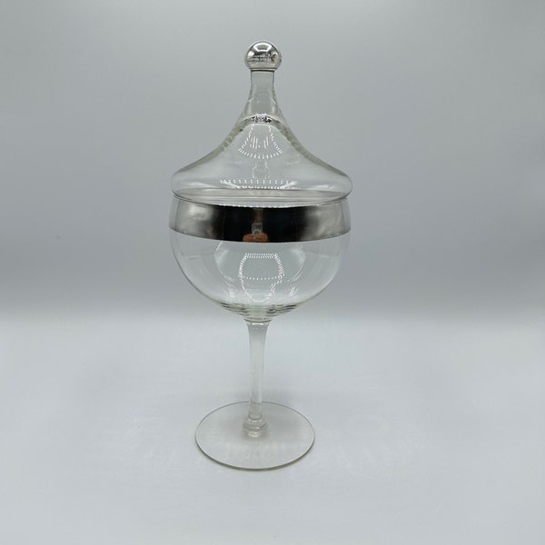 Dorothy Thorpe - Tall Sterling Banded Lidded Candy Dish