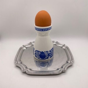 Vintage Arabia Egg Cup in Blue Kananpoika Pattern (Made in Finland)