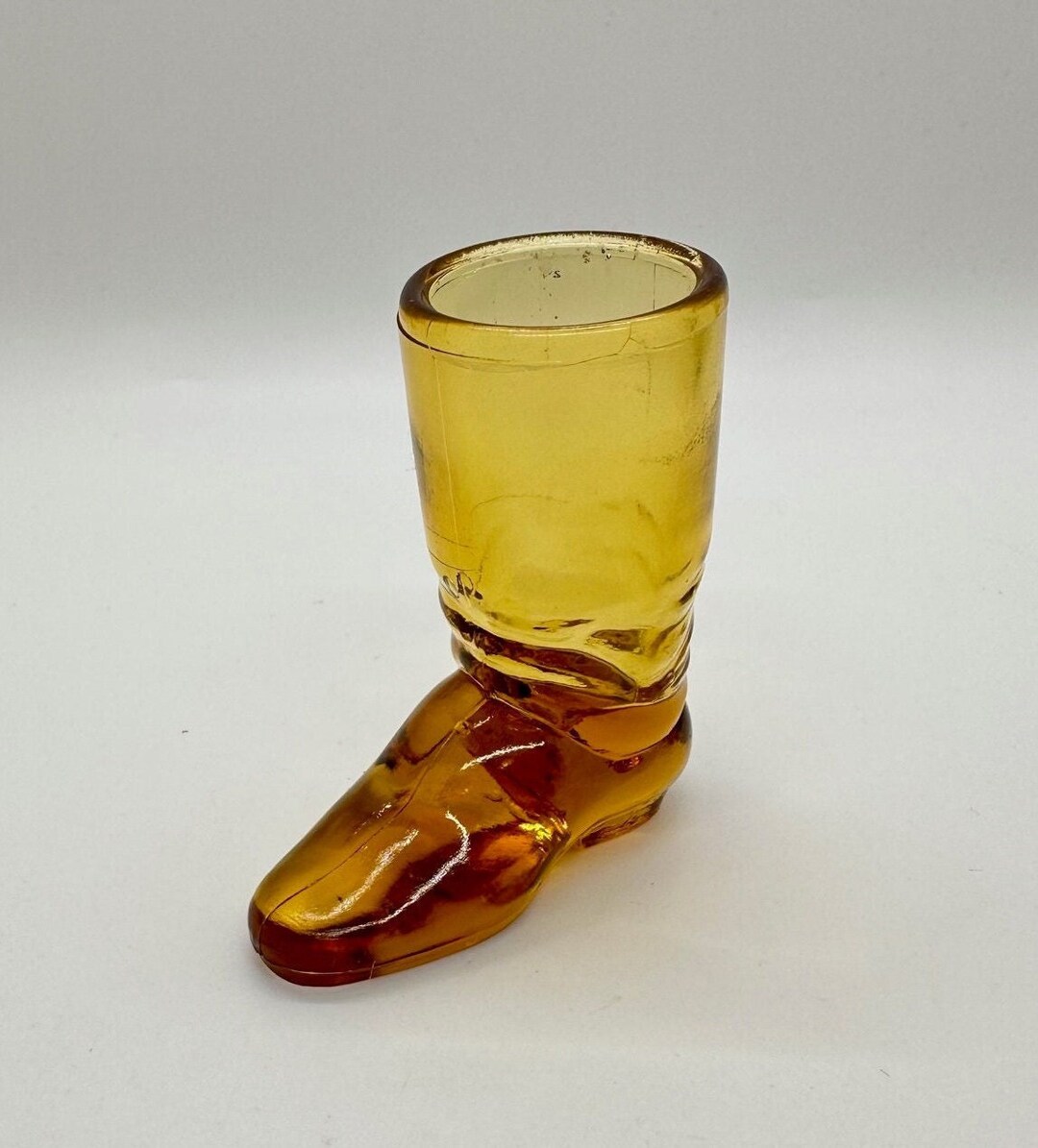 Amber Glass Boot Shot Glass made in France Etsy