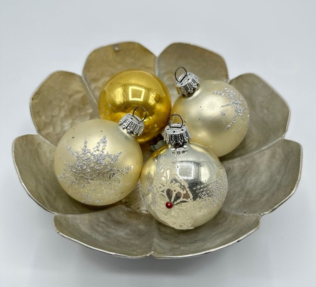 Glass Christmas Tree Ornaments German and American set of 4 Etsy