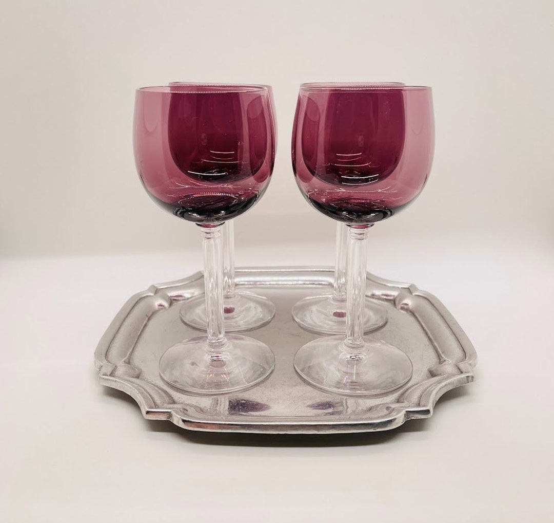Fostoria Amethyst Stemware Sherry / Cordial Glass set of 4 Etsy