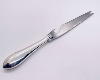 Sterling Silver Handle - Bar Condiment Knife - Bottle Opener - Cheese Knife - Made in Sheffield, England