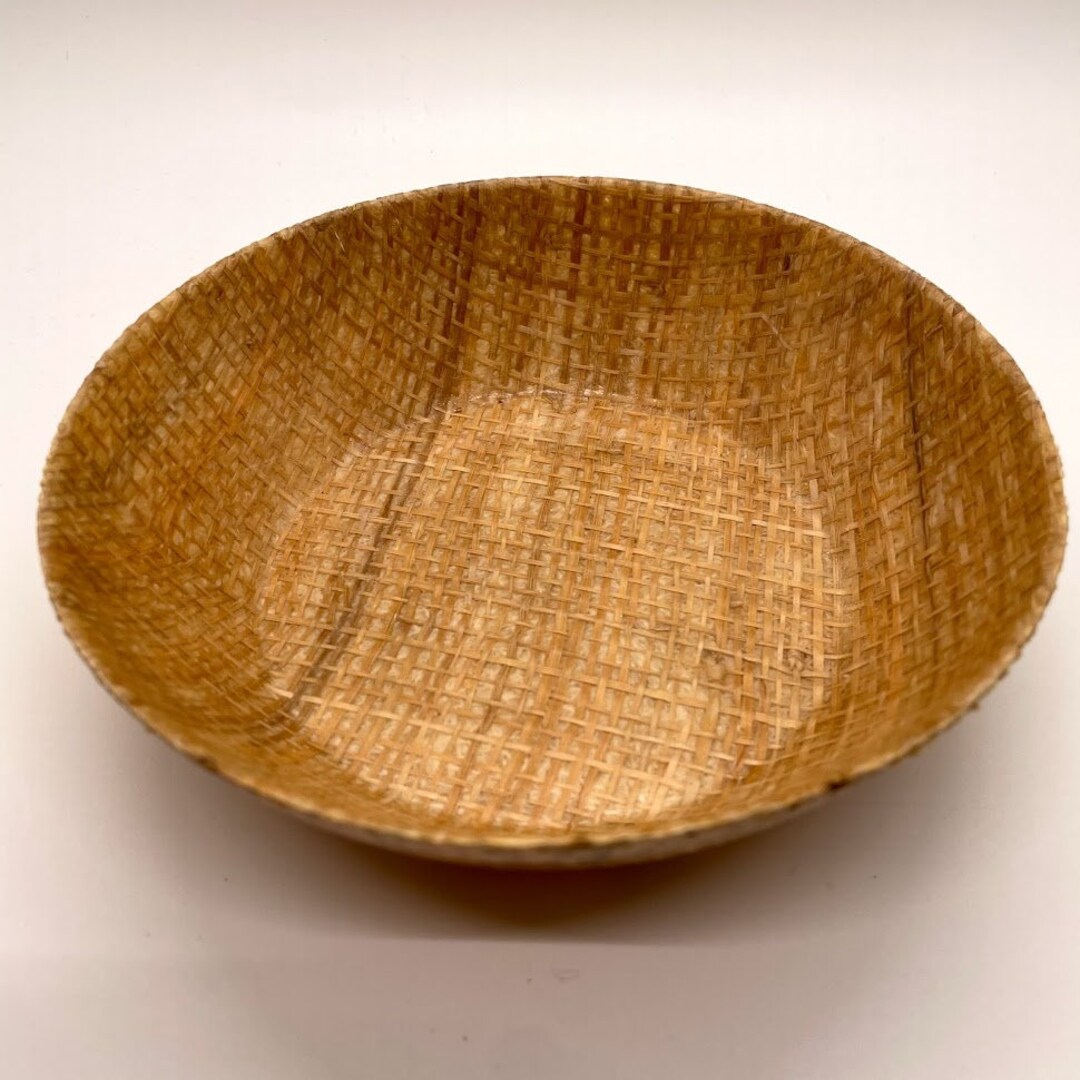 Midcentury Laminated Straw Chip and Dip Bowls Etsy